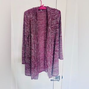 Charolette Russe light weight cardigan sweater. Marbled burgundy. Size large